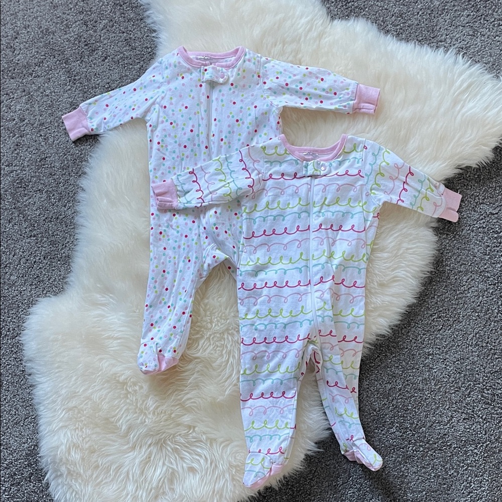 Adorable Kids Footies in Pink and White